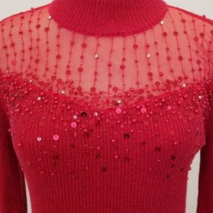 Lauren Michelle Metallic Beaded Sweater